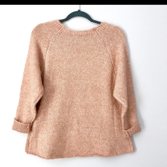 Soft Sequin Cozy Pullover Sweater in Pumpkin Blush Orange NWT - Picture 4 of 6